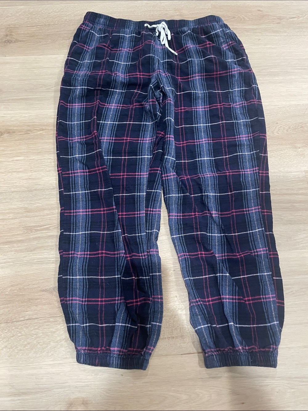 Plaid Navy Drawstring Lounge Pajama Pants - Cozy Women’s Sleepwear